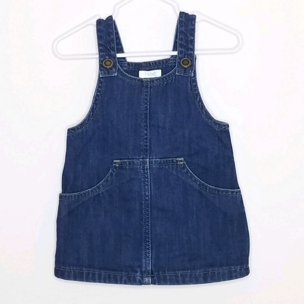 Next Denim Overall Jumper Dress 6-9m